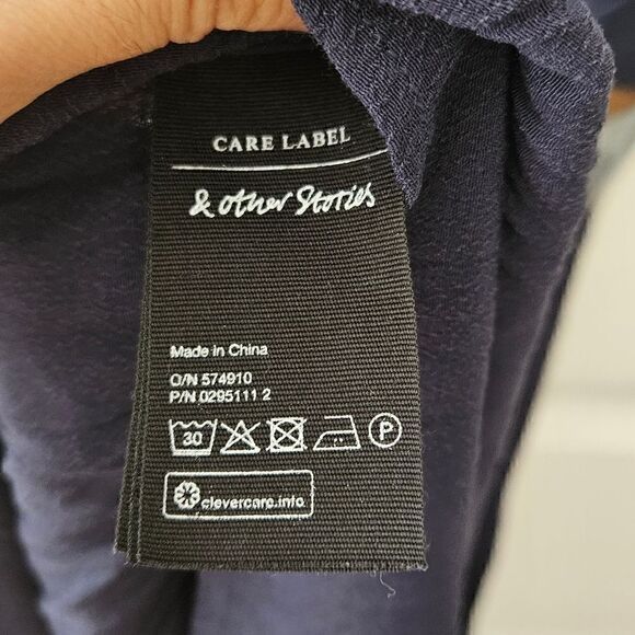 & Other Stories Navy Blue Midi Dress - Picture 7 of 8